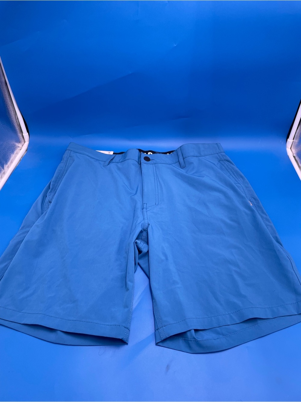 Hurley Solid Blue Men's Flat Front Shorts size 38 hybrid